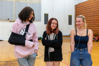 Students from Interagency at Queen Anne in Seattle gather in the gymnasium for a physical education class on Dec. 13, 2018.