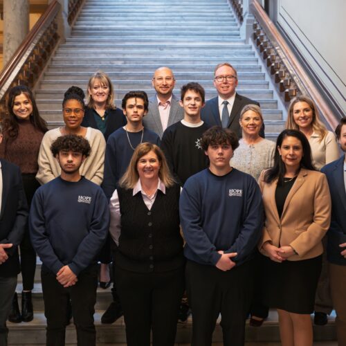 Hope Academy Staff, board, students and alumni at the Indiana Statehouse